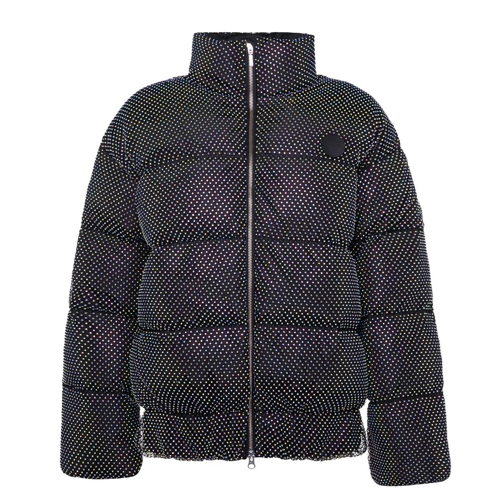 Down Jacket With Crystal Mesh