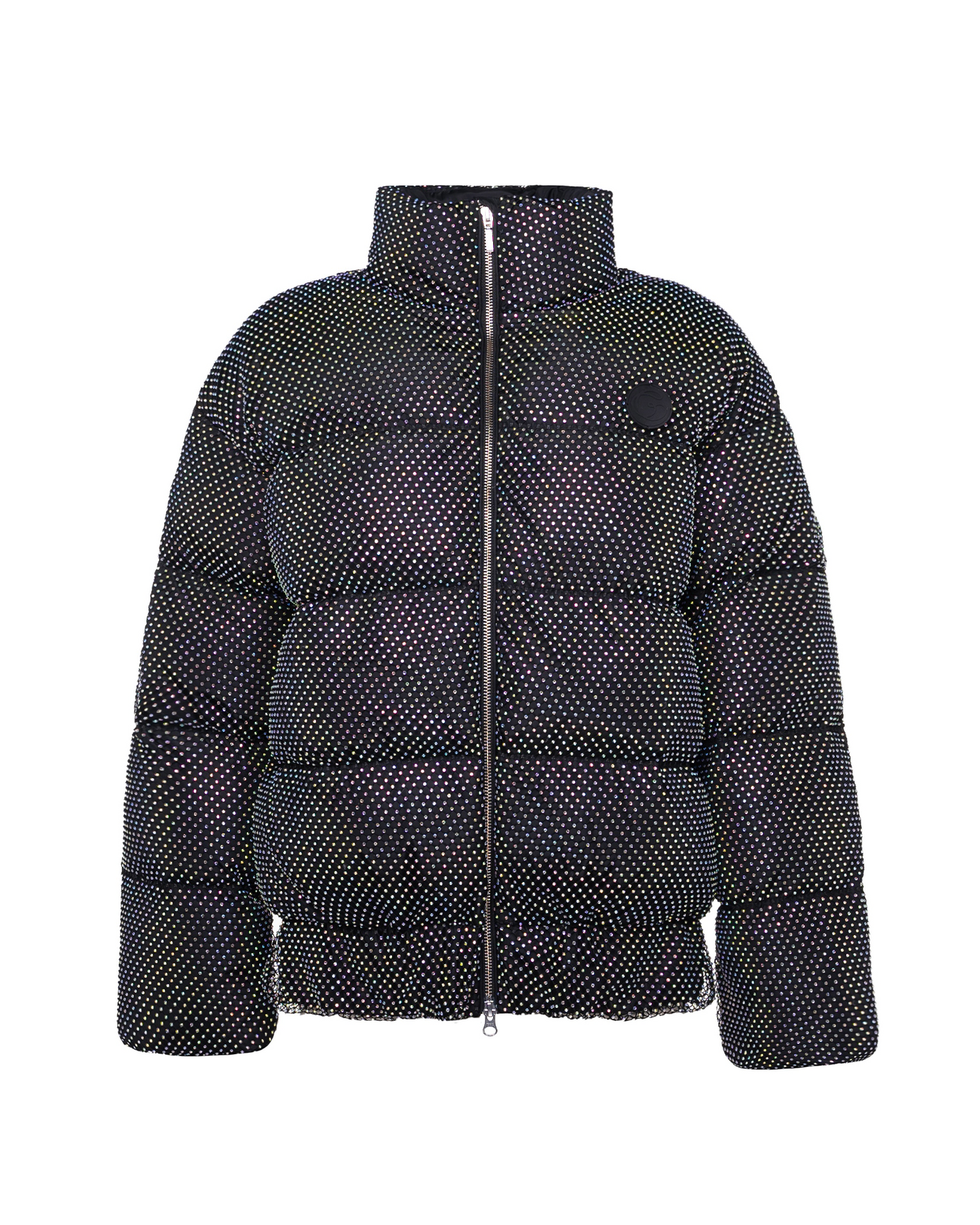 Down Jacket With Crystal Mesh