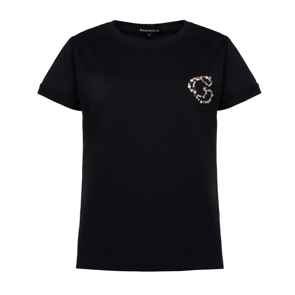 T-shirt With Rhinestones Monogram