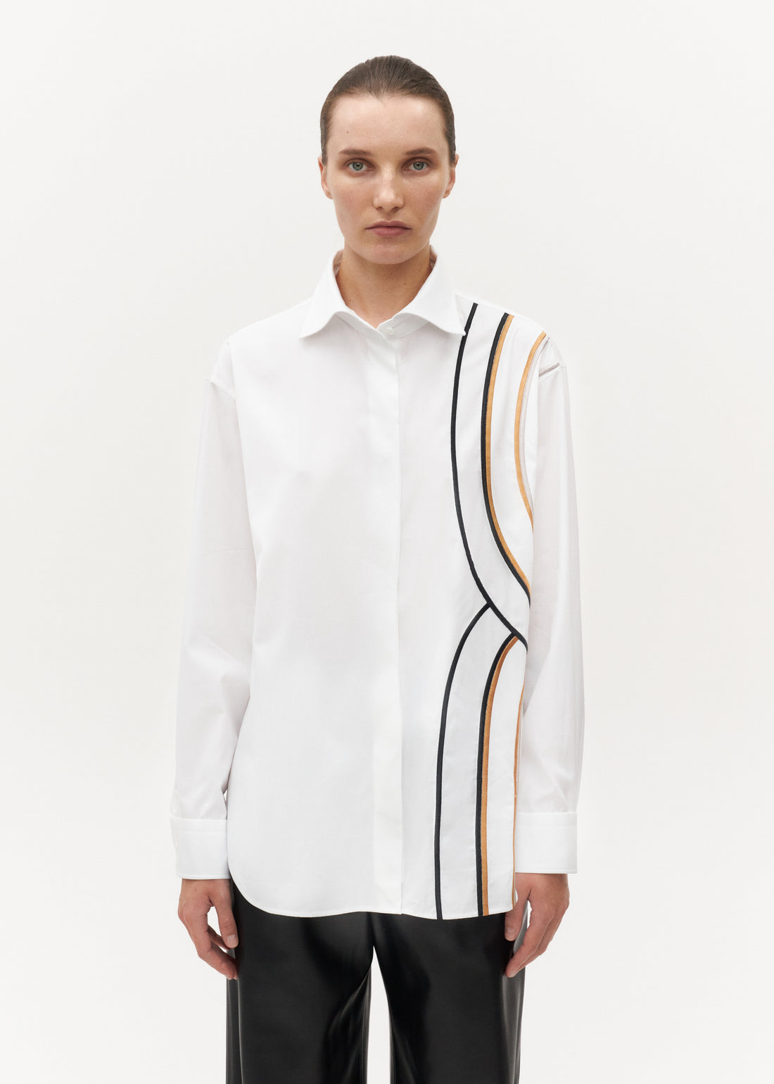 Cotton Shirt With Embroidered