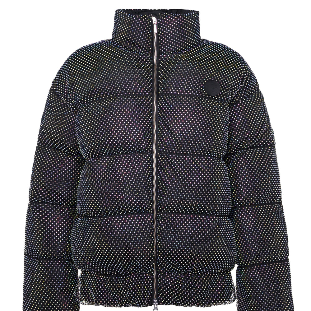 Down Jacket With Crystal Mesh