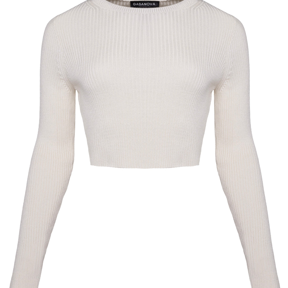 
                      
                        Knitted Long Sleeve Crop Top
                      
                    