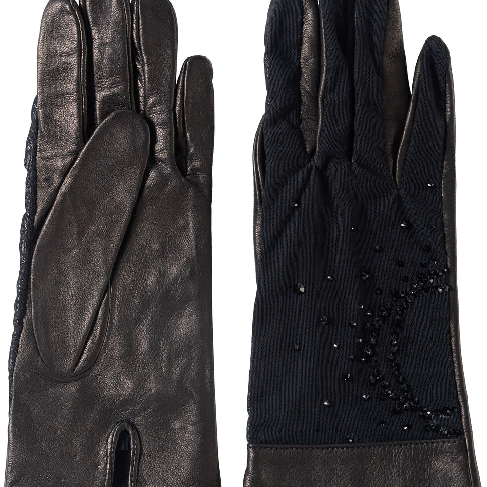 Leather Gloves With Rhinestones